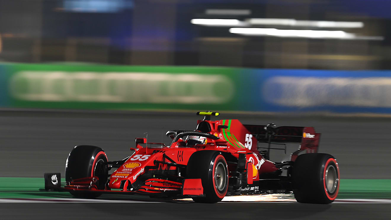 DOHA, QATAR - NOVEMBER 20: Carlos Sainz of Spain driving the (55) Scuderia Ferrari SF21 during qualifying ahead of the F1 Grand Prix of Qatar at Losail International Circuit on November 20, 2021 in Doha, Qatar. (Photo by Clive Mason/Getty Images)