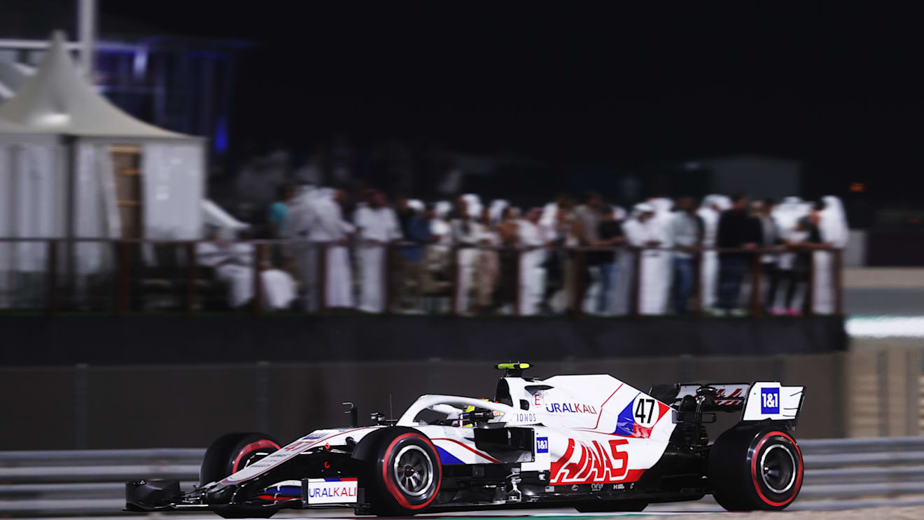 DOHA, QATAR - NOVEMBER 21: Mick Schumacher of Germany driving the (47) Haas F1 Team VF-21 Ferrari during the F1 Grand Prix of Qatar at Losail International Circuit on November 21, 2021 in Doha, Qatar. (Photo by Lars Baron/Getty Images)
