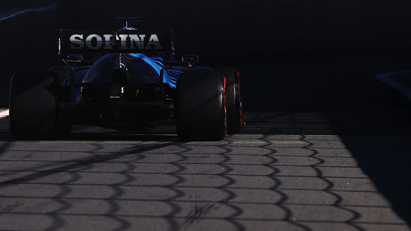 SOCHI, RUSSIA - SEPTEMBER 24: George Russell of Great Britain driving the (63) Williams Racing FW43B Mercedes during practice ahead of the F1 Grand Prix of Russia at Sochi Autodrom on September 24, 2021 in Sochi, Russia. (Photo by Lars Baron - Formula 1/Formula 1 via Getty Images)