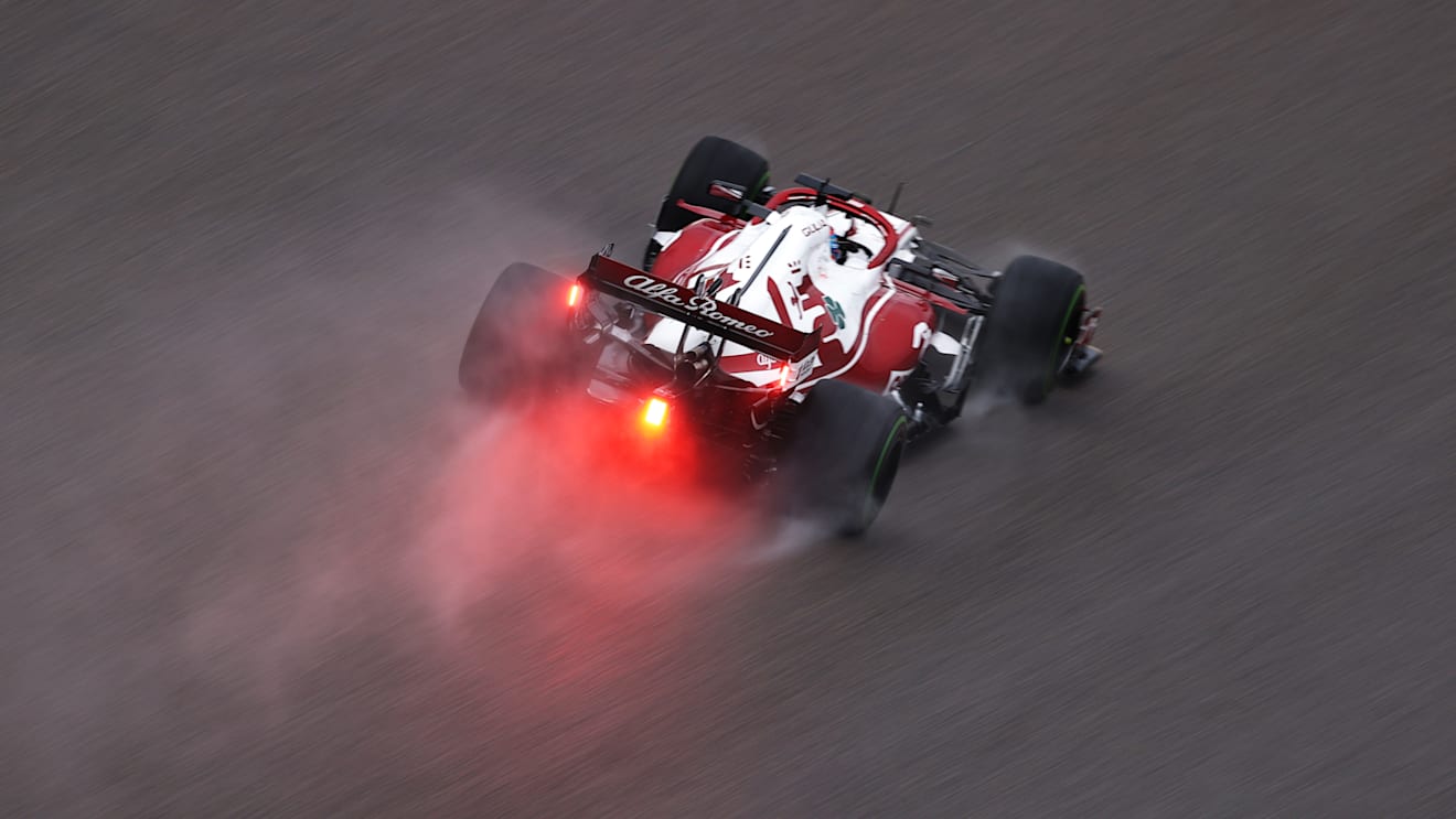 SOCHI, RUSSIA - SEPTEMBER 25: Kimi Raikkonen of Finland driving the (7) Alfa Romeo Racing C41 Ferrari on track during qualifying ahead of the F1 Grand Prix of Russia at Sochi Autodrom on September 25, 2021 in Sochi, Russia. (Photo by Lars Baron - Formula 1/Formula 1 via Getty Images)