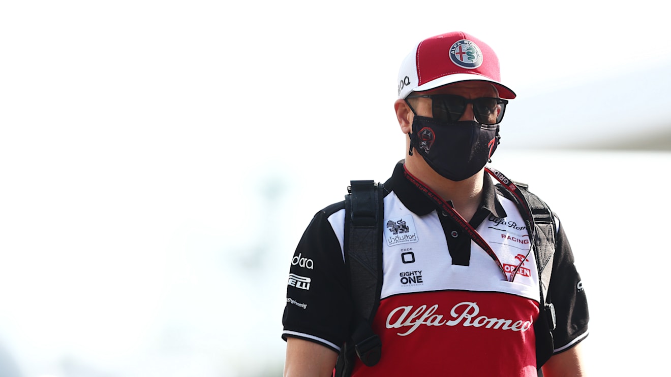 JEDDAH, SAUDI ARABIA - DECEMBER 03: Kimi Raikkonen of Finland and Alfa Romeo Racing walks in the Paddock before practice ahead of the F1 Grand Prix of Saudi Arabia at Jeddah Corniche Circuit on December 03, 2021 in Jeddah, Saudi Arabia. (Photo by Mark Thompson/Getty Images)