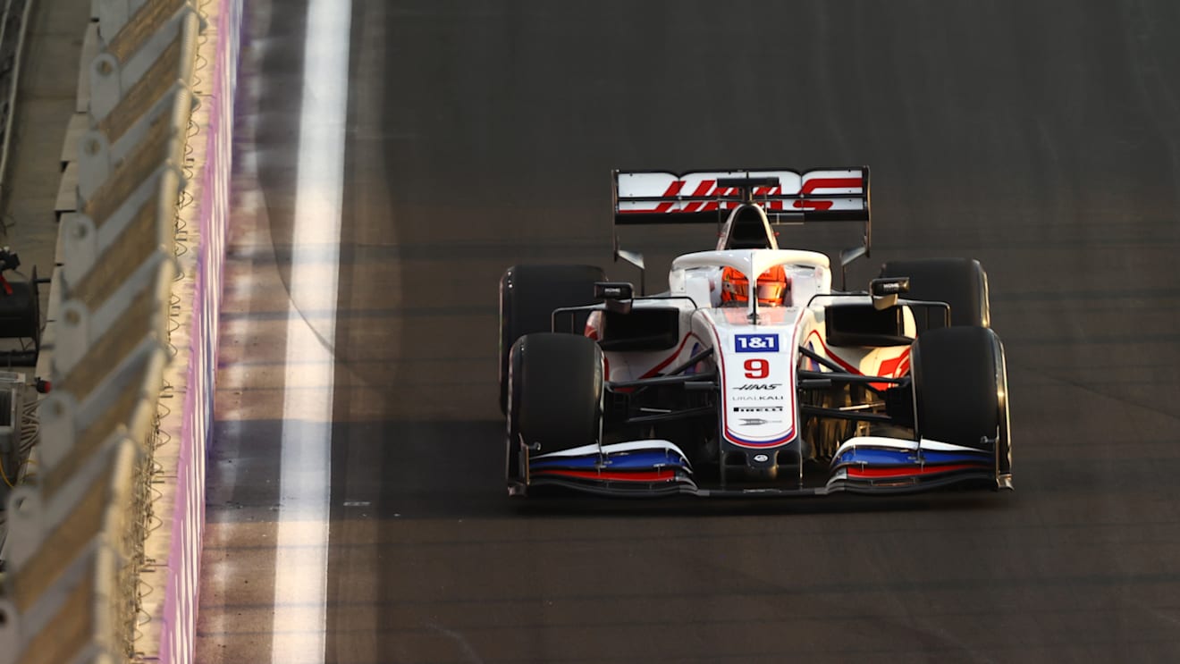 JEDDAH, SAUDI ARABIA - DECEMBER 03: Nikita Mazepin of Russia driving the (9) Haas F1 Team VF-21 Ferrari during practice ahead of the F1 Grand Prix of Saudi Arabia at Jeddah Corniche Circuit on December 03, 2021 in Jeddah, Saudi Arabia. (Photo by Bryn Lennon - Formula 1/Formula 1 via Getty Images)