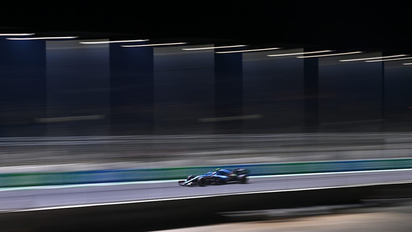 JEDDAH, SAUDI ARABIA - DECEMBER 03: Esteban Ocon of France driving the (31) Alpine A521 Renault during practice ahead of the F1 Grand Prix of Saudi Arabia at Jeddah Corniche Circuit on December 03, 2021 in Jeddah, Saudi Arabia. (Photo by Dan Mullan/Getty Images)