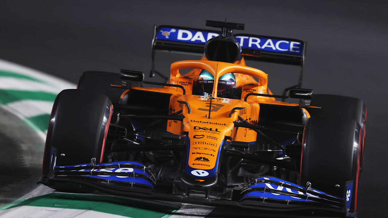 JEDDAH, SAUDI ARABIA - DECEMBER 03:Daniel Ricciardo of Australia driving the (3) McLaren F1 Team MCL35M Mercedes  during practice ahead of the F1 Grand Prix of Saudi Arabia at Jeddah Corniche Circuit on December 03, 2021 in Jeddah, Saudi Arabia. (Photo by Lars Baron/Getty Images)