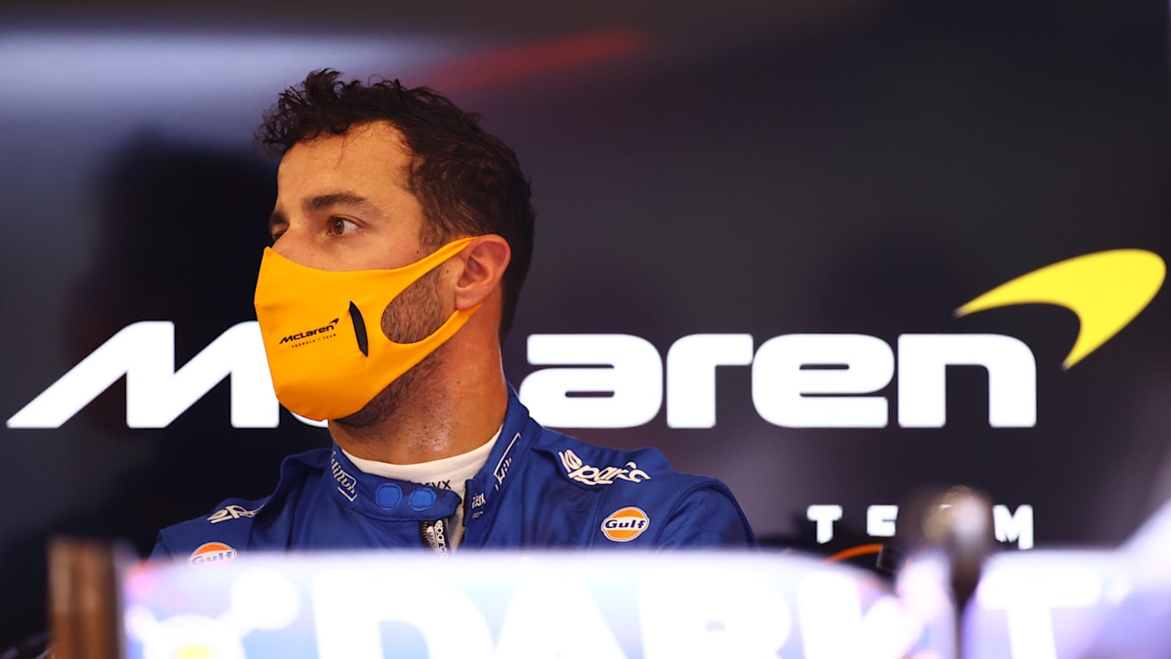 JEDDAH, SAUDI ARABIA - DECEMBER 04: Daniel Ricciardo of Australia and McLaren F1 looks on in the garage during final practice ahead of the F1 Grand Prix of Saudi Arabia at Jeddah Corniche Circuit on December 04, 2021 in Jeddah, Saudi Arabia. (Photo by Bryn Lennon - Formula 1/Formula 1 via Getty Images)