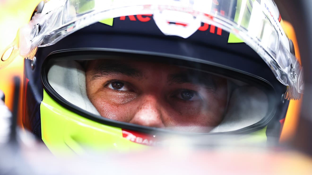 JEDDAH, SAUDI ARABIA - DECEMBER 04: Sergio Perez of Mexico and Red Bull Racing prepares to drive in the garage during qualifying ahead of the F1 Grand Prix of Saudi Arabia at Jeddah Corniche Circuit on December 04, 2021 in Jeddah, Saudi Arabia. (Photo by Mark Thompson/Getty Images)