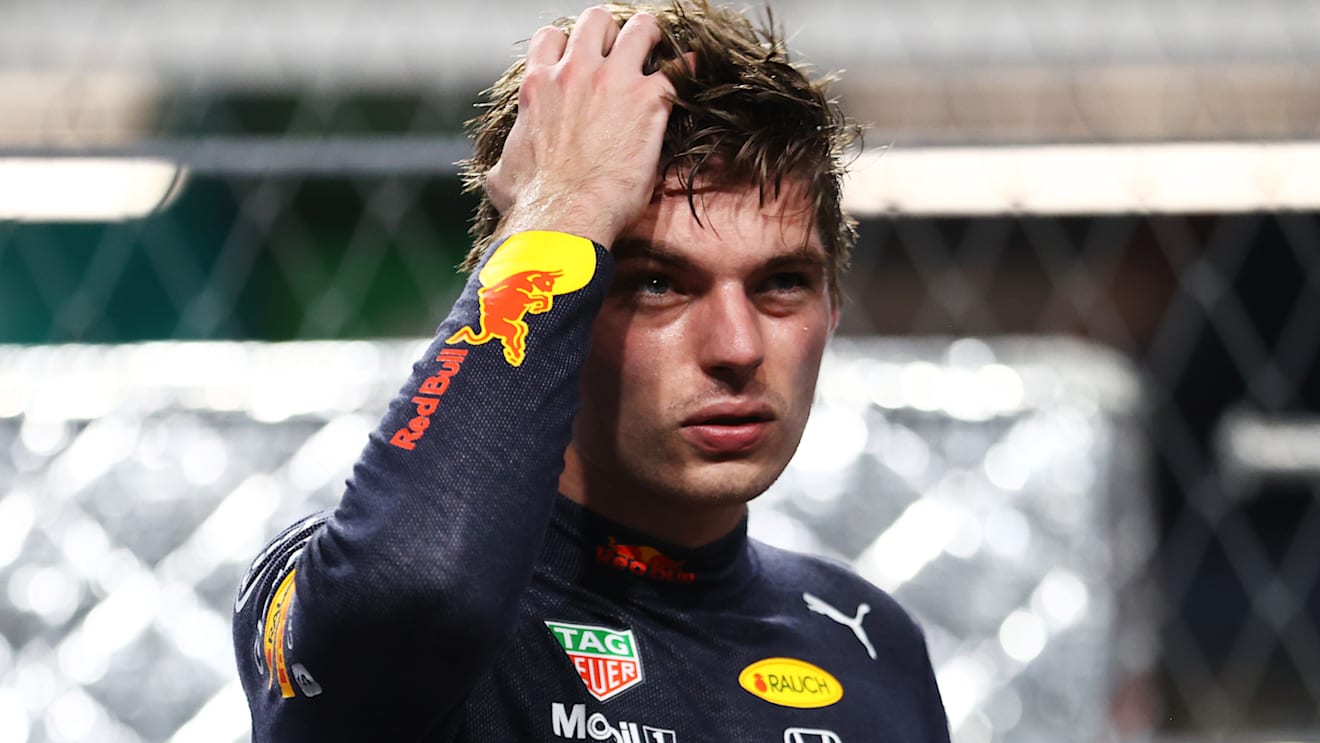 JEDDAH, SAUDI ARABIA - DECEMBER 04: Third place qualifier Max Verstappen of Netherlands and Red Bull Racing looks on in parc ferme during qualifying ahead of the F1 Grand Prix of Saudi Arabia at Jeddah Corniche Circuit on December 04, 2021 in Jeddah, Saudi Arabia. (Photo by Bryn Lennon - Formula 1/Formula 1 via Getty Images)