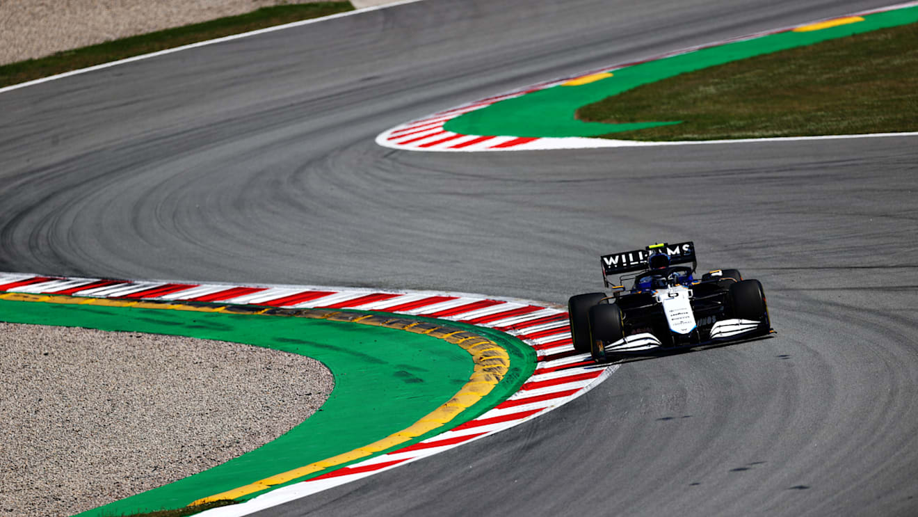 BARCELONA, SPAIN - MAY 07: Nicholas Latifi of Canada driving the (6) Williams Racing FW43B Mercedes during practice for the F1 Grand Prix of Spain at Circuit de Barcelona-Catalunya on May 07, 2021 in Barcelona, Spain. (Photo by Dan Istitene - Formula 1/Formula 1 via Getty Images)