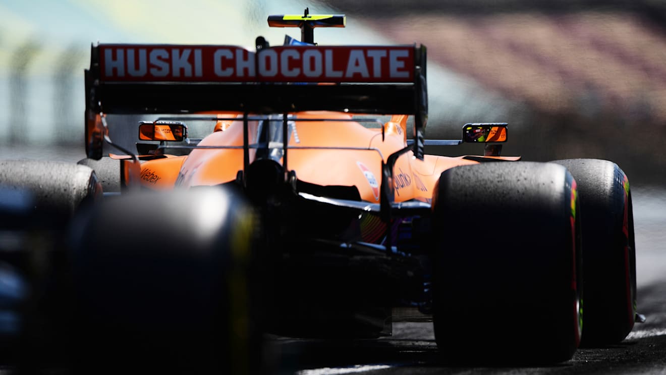 BARCELONA, SPAIN - MAY 07: Lando Norris of Great Britain driving the (4) McLaren F1 Team MCL35M Mercedes in the Pitlane during practice for the F1 Grand Prix of Spain at Circuit de Barcelona-Catalunya on May 07, 2021 in Barcelona, Spain. (Photo by Mario Renzi - Formula 1/Formula 1 via Getty Images)