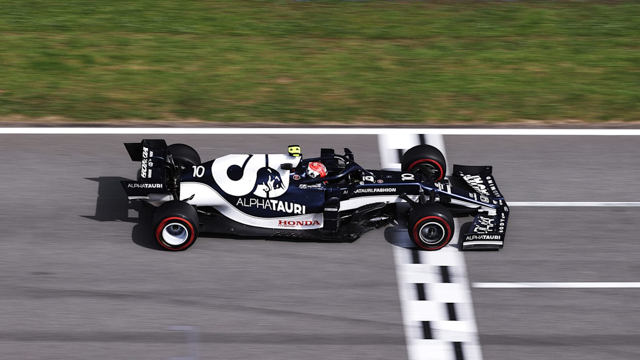 BARCELONA, SPAIN - MAY 09: Pierre Gasly of France driving the (10) Scuderia AlphaTauri AT02 Honda on track during the F1 Grand Prix of Spain at Circuit de Barcelona-Catalunya on May 09, 2021 in Barcelona, Spain. (Photo by Lars Baron/Getty Images)