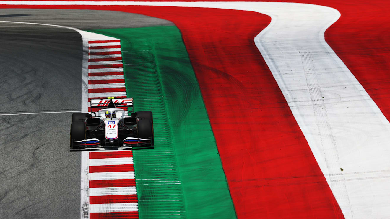 SPIELBERG, AUSTRIA - JUNE 25: Mick Schumacher of Germany driving the (47) Haas F1 Team VF-21 Ferrari on track during practice ahead of the F1 Grand Prix of Styria at Red Bull Ring on June 25, 2021 in Spielberg, Austria. (Photo by Clive Mason - Formula 1/Formula 1 via Getty Images)