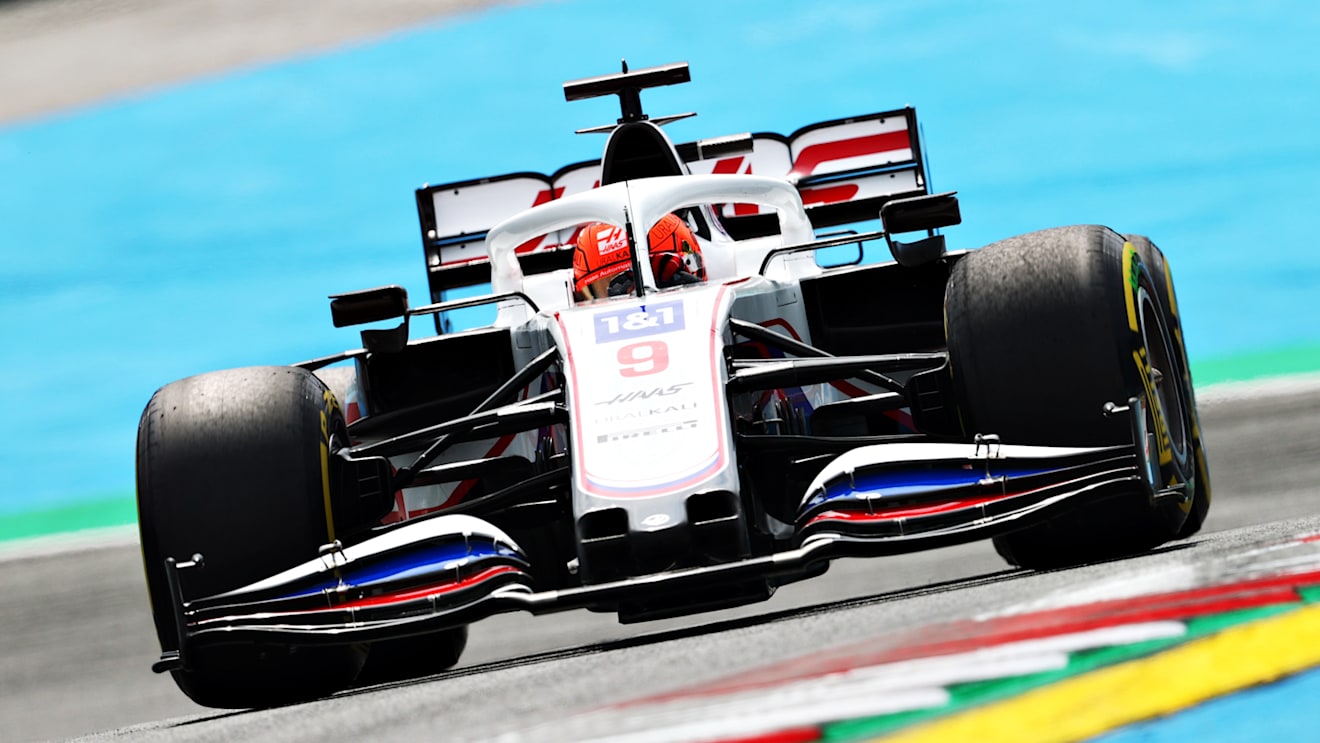 SPIELBERG, AUSTRIA - JUNE 25: Nikita Mazepin of Russia driving the (9) Haas F1 Team VF-21 Ferrari on track during practice ahead of the F1 Grand Prix of Styria at Red Bull Ring on June 25, 2021 in Spielberg, Austria. (Photo by Clive Rose/Getty Images)