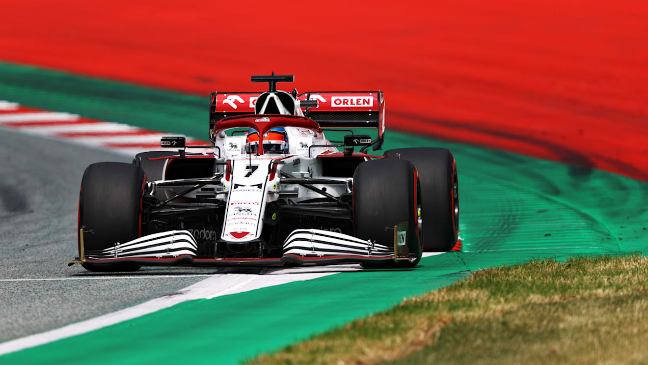 SPIELBERG, AUSTRIA - JUNE 25: Kimi Raikkonen of Finland driving the (7) Alfa Romeo Racing C41 Ferrari on track during practice ahead of the F1 Grand Prix of Styria at Red Bull Ring on June 25, 2021 in Spielberg, Austria. (Photo by Bryn Lennon/Getty Images)