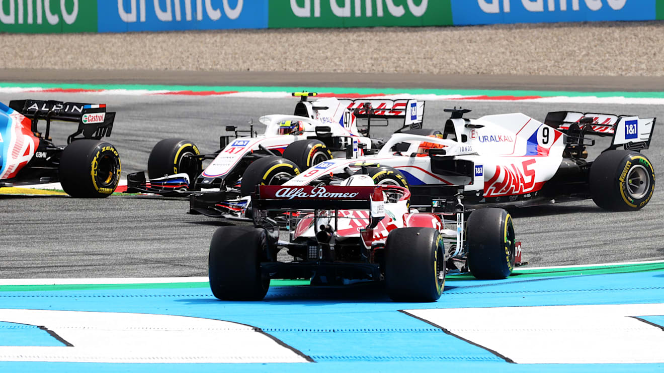 SPIELBERG, AUSTRIA - JUNE 27: Antonio Giovinazzi of Italy driving the (99) Alfa Romeo Racing C41 Ferrari spins during the F1 Grand Prix of Styria at Red Bull Ring on June 27, 2021 in Spielberg, Austria. (Photo by Clive Mason - Formula 1/Formula 1 via Getty Images)