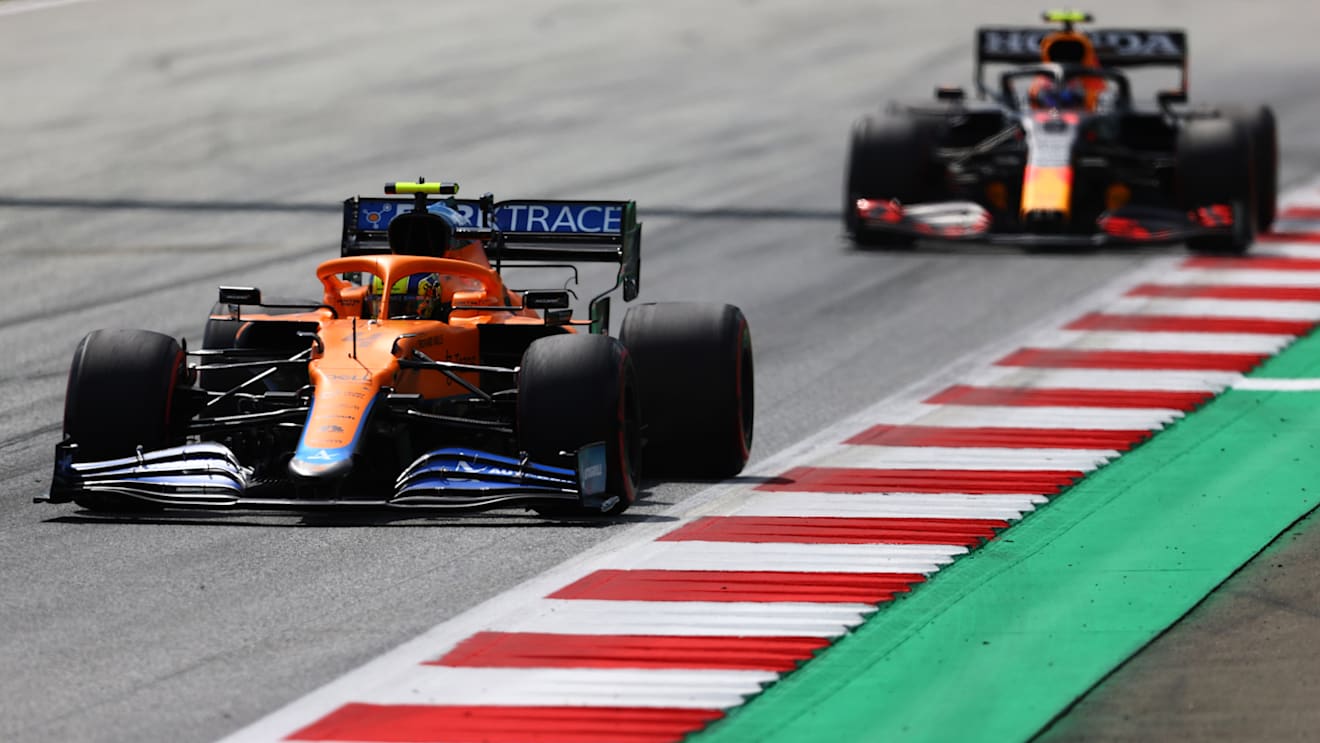 SPIELBERG, AUSTRIA - JUNE 27: Lando Norris of Great Britain driving the (4) McLaren F1 Team MCL35M Mercedes during the F1 Grand Prix of Styria at Red Bull Ring on June 27, 2021 in Spielberg, Austria. (Photo by Clive Rose/Getty Images)