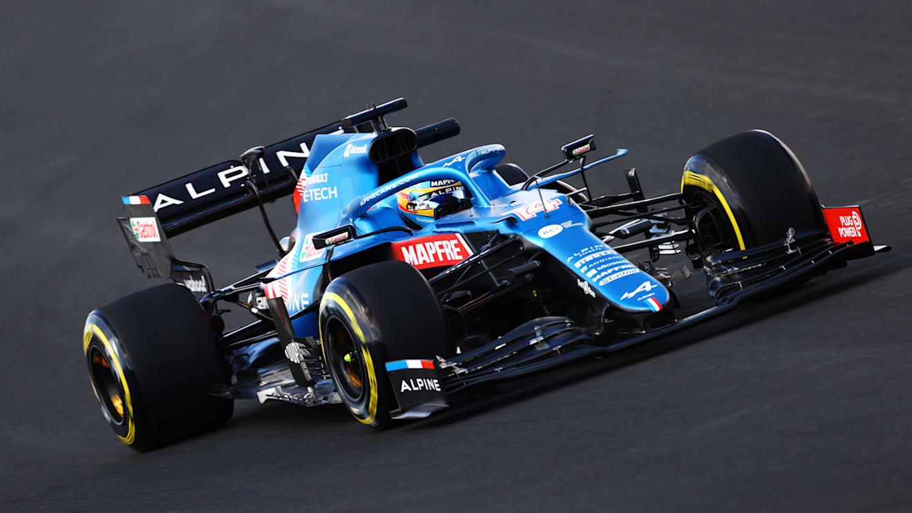 ISTANBUL, TURKEY - OCTOBER 08: Fernando Alonso of Spain driving the (14) Alpine A521 Renault during practice ahead of the F1 Grand Prix of Turkey at Intercity Istanbul Park on October 08, 2021 in Istanbul, Turkey. (Photo by Dan Istitene - Formula 1/Formula 1 via Getty Images)
