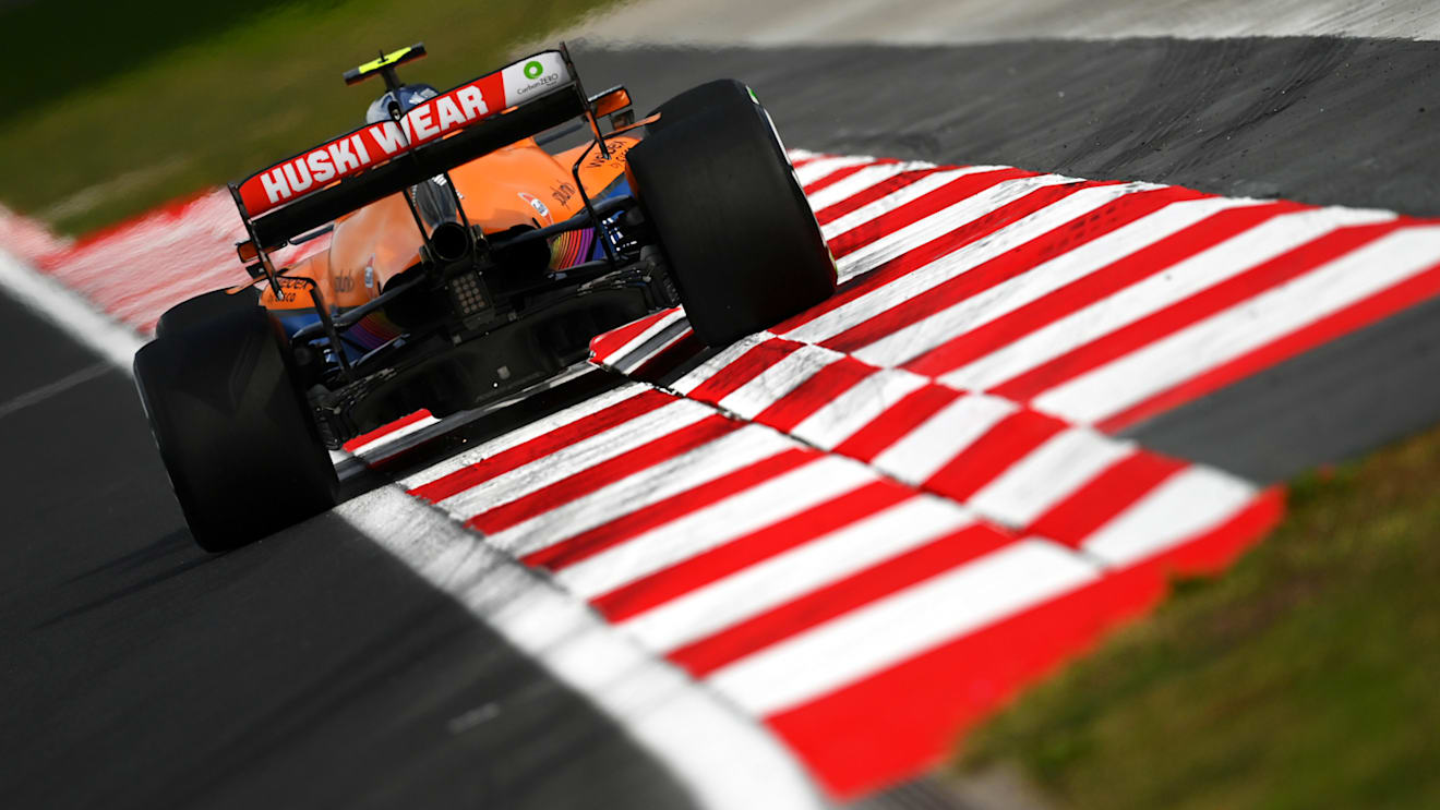 ISTANBUL, TURKEY - OCTOBER 08: Lando Norris of Great Britain driving the (4) McLaren F1 Team MCL35M Mercedes during practice ahead of the F1 Grand Prix of Turkey at Intercity Istanbul Park on October 08, 2021 in Istanbul, Turkey. (Photo by Dan Mullan/Getty Images)