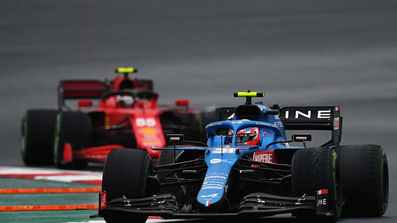 ISTANBUL, TURKEY - OCTOBER 10: Esteban Ocon of France driving the (31) Alpine A521 Renault during the F1 Grand Prix of Turkey at Intercity Istanbul Park on October 10, 2021 in Istanbul, Turkey. (Photo by Dan Mullan/Getty Images)
