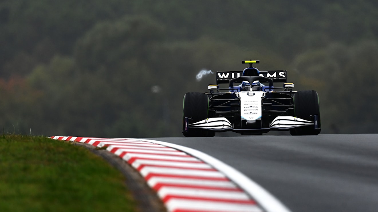 ISTANBUL, TURKEY - OCTOBER 10: Nicholas Latifi of Canada driving the (6) Williams Racing FW43B Mercedes during the F1 Grand Prix of Turkey at Intercity Istanbul Park on October 10, 2021 in Istanbul, Turkey. (Photo by Clive Mason - Formula 1/Formula 1 via Getty Images)