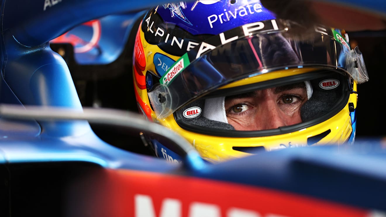AUSTIN, TEXAS - OCTOBER 23: Fernando Alonso of Spain and Alpine F1 Team prepares to drive in the garage during final practice ahead of the F1 Grand Prix of USA at Circuit of The Americas on October 23, 2021 in Austin, Texas. (Photo by Chris Graythen/Getty Images)