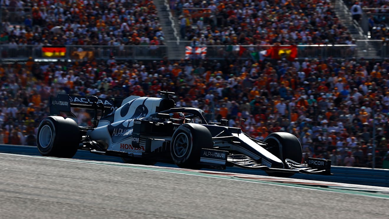 AUSTIN, TEXAS - OCTOBER 24: Yuki Tsunoda of Japan driving the (22) Scuderia AlphaTauri AT02 Honda during the F1 Grand Prix of USA at Circuit of The Americas on October 24, 2021 in Austin, Texas. (Photo by Jared C. Tilton/Getty Images)