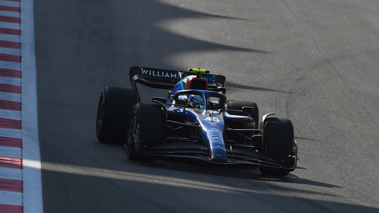 ABU DHABI, UNITED ARAB EMIRATES - NOVEMBER 18: Logan Sargeant of United States driving the (45) Williams FW44 Mercedes on track during practice ahead of the F1 Grand Prix of Abu Dhabi at Yas Marina Circuit on November 18, 2022 in Abu Dhabi, United Arab Emirates. (Photo by Rudy Carezzevoli/Getty Images)
