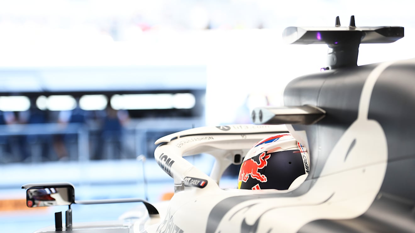 ABU DHABI, UNITED ARAB EMIRATES - NOVEMBER 18: Pierre Gasly of France driving the (10) Scuderia AlphaTauri AT03 prepares to drive in the garage during practice ahead of the F1 Grand Prix of Abu Dhabi at Yas Marina Circuit on November 18, 2022 in Abu Dhabi, United Arab Emirates. (Photo by Rudy Carezzevoli/Getty Images)
