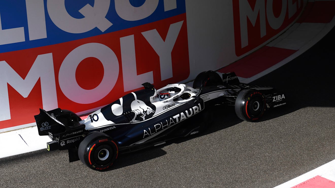 ABU DHABI, UNITED ARAB EMIRATES - NOVEMBER 18: Pierre Gasly of France driving the (10) Scuderia AlphaTauri AT03 on track during practice ahead of the F1 Grand Prix of Abu Dhabi at Yas Marina Circuit on November 18, 2022 in Abu Dhabi, United Arab Emirates. (Photo by Rudy Carezzevoli/Getty Images)