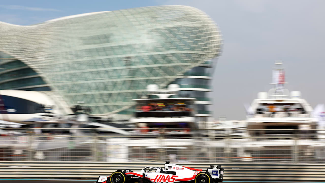 ABU DHABI, UNITED ARAB EMIRATES - NOVEMBER 18: Kevin Magnussen of Denmark driving the (20) Haas F1 VF-22 Ferrari in the pitlane during practice ahead of the F1 Grand Prix of Abu Dhabi at Yas Marina Circuit on November 18, 2022 in Abu Dhabi, United Arab Emirates. (Photo by Bryn Lennon - Formula 1/Formula 1 via Getty Images)