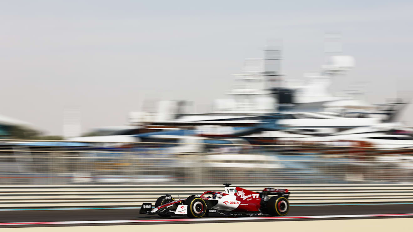 ABU DHABI, UNITED ARAB EMIRATES - NOVEMBER 18: Valtteri Bottas of Finland driving the (77) Alfa Romeo F1 C42 Ferrari on track during practice ahead of the F1 Grand Prix of Abu Dhabi at Yas Marina Circuit on November 18, 2022 in Abu Dhabi, United Arab Emirates. (Photo by Bryn Lennon - Formula 1/Formula 1 via Getty Images)