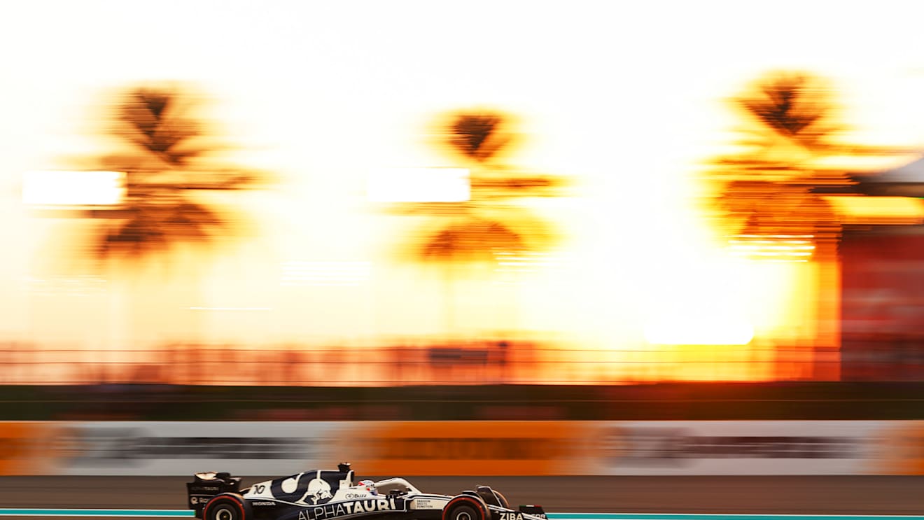 ABU DHABI, UNITED ARAB EMIRATES - NOVEMBER 18: Pierre Gasly of France driving the (10) Scuderia AlphaTauri AT03 on track during practice ahead of the F1 Grand Prix of Abu Dhabi at Yas Marina Circuit on November 18, 2022 in Abu Dhabi, United Arab Emirates. (Photo by Bryn Lennon - Formula 1/Formula 1 via Getty Images)
