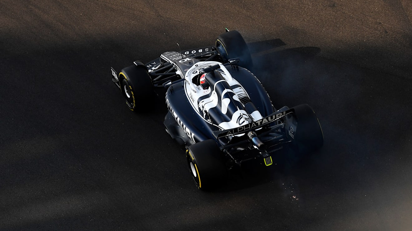 ABU DHABI, UNITED ARAB EMIRATES - NOVEMBER 19: Pierre Gasly of France driving the (10) Scuderia AlphaTauri AT03 on track during final practice ahead of the F1 Grand Prix of Abu Dhabi at Yas Marina Circuit on November 19, 2022 in Abu Dhabi, United Arab Emirates. (Photo by Rudy Carezzevoli/Getty Images)