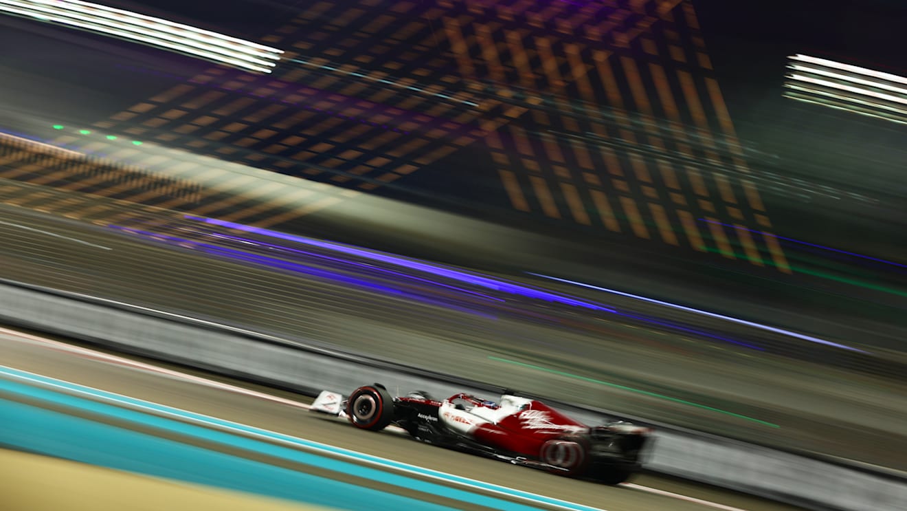 ABU DHABI, UNITED ARAB EMIRATES - NOVEMBER 19: Valtteri Bottas of Finland driving the (77) Alfa Romeo F1 C42 Ferrari on track during qualifying ahead of the F1 Grand Prix of Abu Dhabi at Yas Marina Circuit on November 19, 2022 in Abu Dhabi, United Arab Emirates. (Photo by Dan Istitene - Formula 1/Formula 1 via Getty Images)