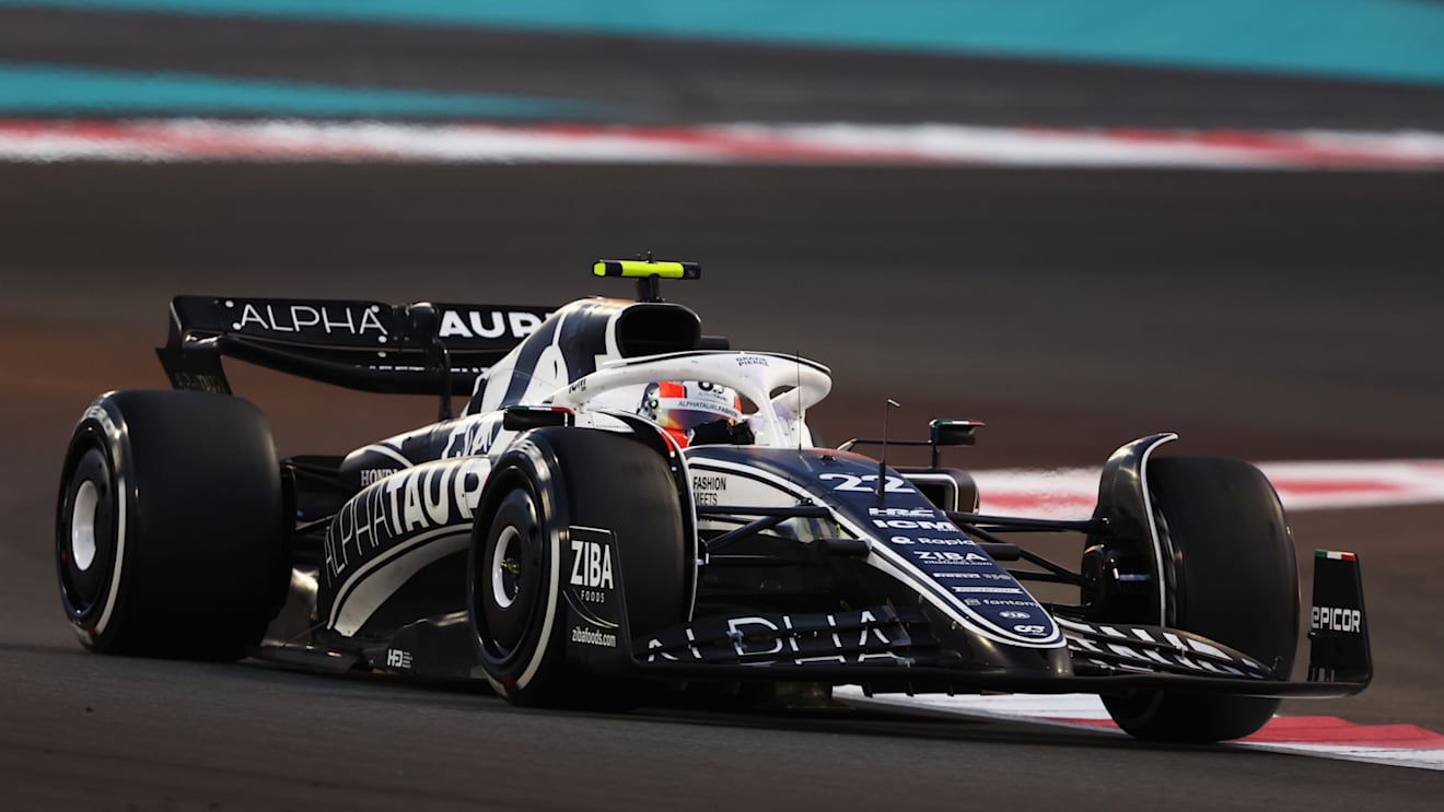 ABU DHABI, UNITED ARAB EMIRATES - NOVEMBER 20: Yuki Tsunoda of Japan driving the (22) Scuderia AlphaTauri AT03 on track during the F1 Grand Prix of Abu Dhabi at Yas Marina Circuit on November 20, 2022 in Abu Dhabi, United Arab Emirates. (Photo by Bryn Lennon - Formula 1/Formula 1 via Getty Images)