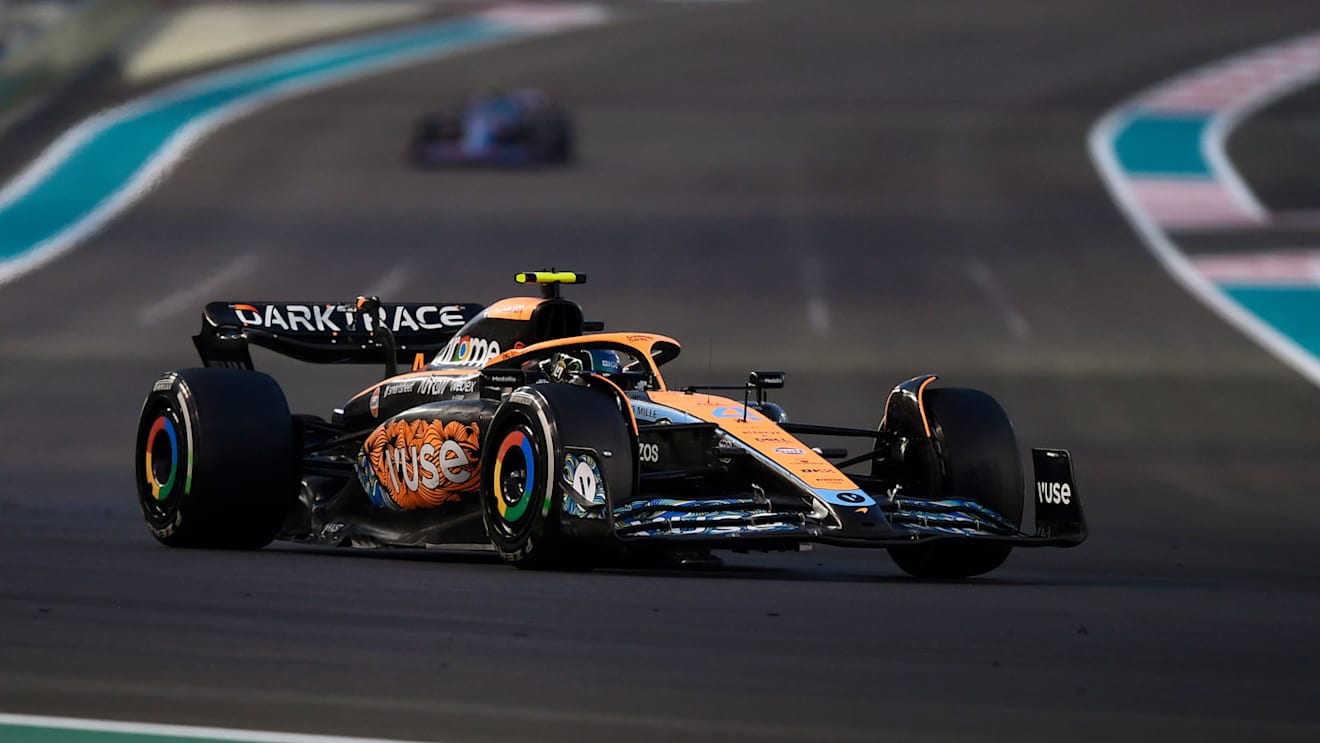 ABU DHABI, UNITED ARAB EMIRATES - NOVEMBER 20: Lando Norris of Great Britain driving the (4) McLaren MCL36 Mercedes on track during the F1 Grand Prix of Abu Dhabi at Yas Marina Circuit on November 20, 2022 in Abu Dhabi, United Arab Emirates. (Photo by Rudy Carezzevoli/Getty Images)
