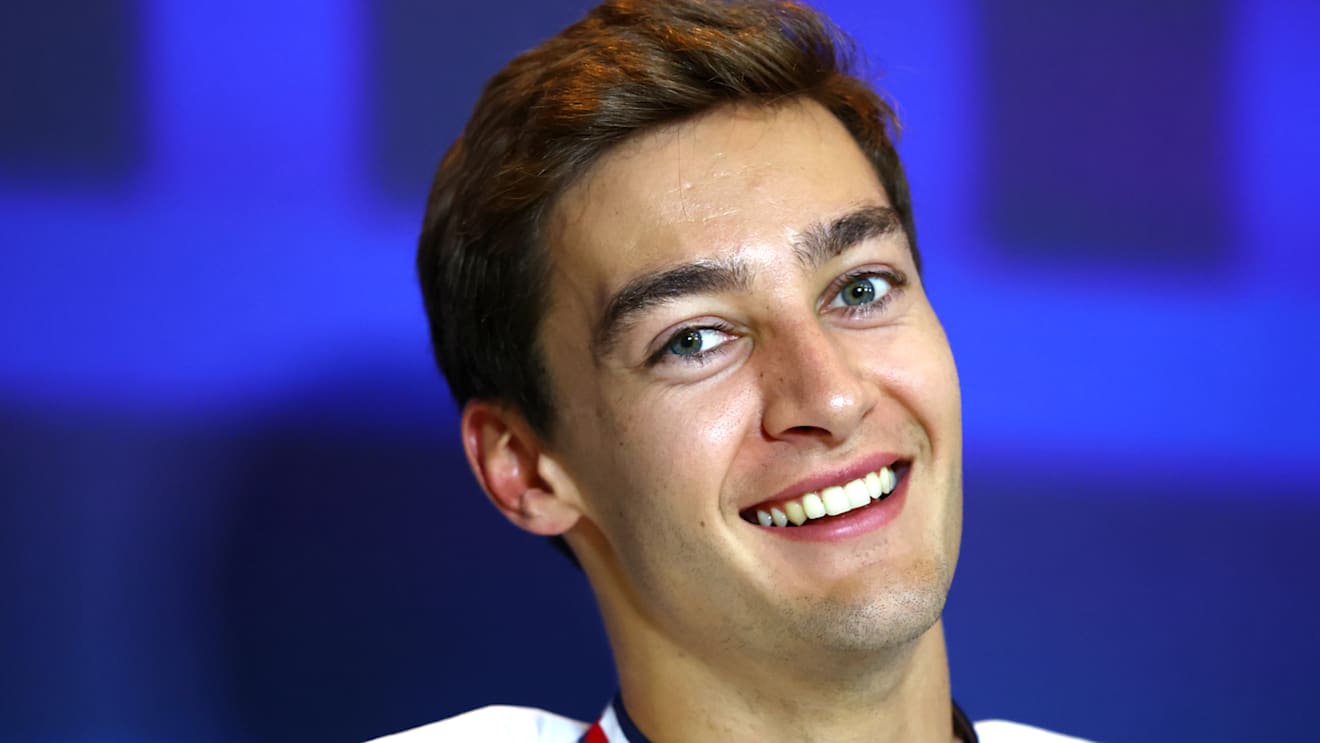 ABU DHABI, UNITED ARAB EMIRATES - NOVEMBER 17: George Russell of Great Britain and Mercedes talks in a press conference during previews ahead of the F1 Grand Prix of Abu Dhabi at Yas Marina Circuit on November 17, 2022 in Abu Dhabi, United Arab Emirates. (Photo by Bryn Lennon/Getty Images)