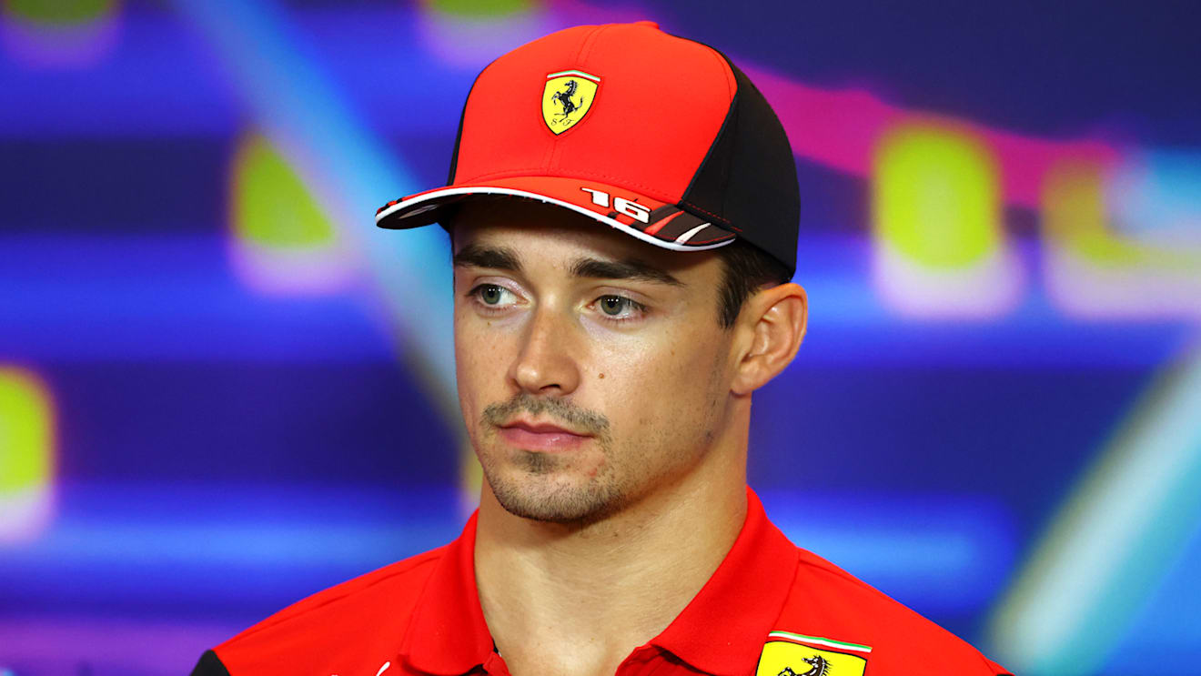 ABU DHABI, UNITED ARAB EMIRATES - NOVEMBER 17: Charles Leclerc of Monaco and Ferrari talks in a press conference during previews ahead of the F1 Grand Prix of Abu Dhabi at Yas Marina Circuit on November 17, 2022 in Abu Dhabi, United Arab Emirates. (Photo by Bryn Lennon/Getty Images)