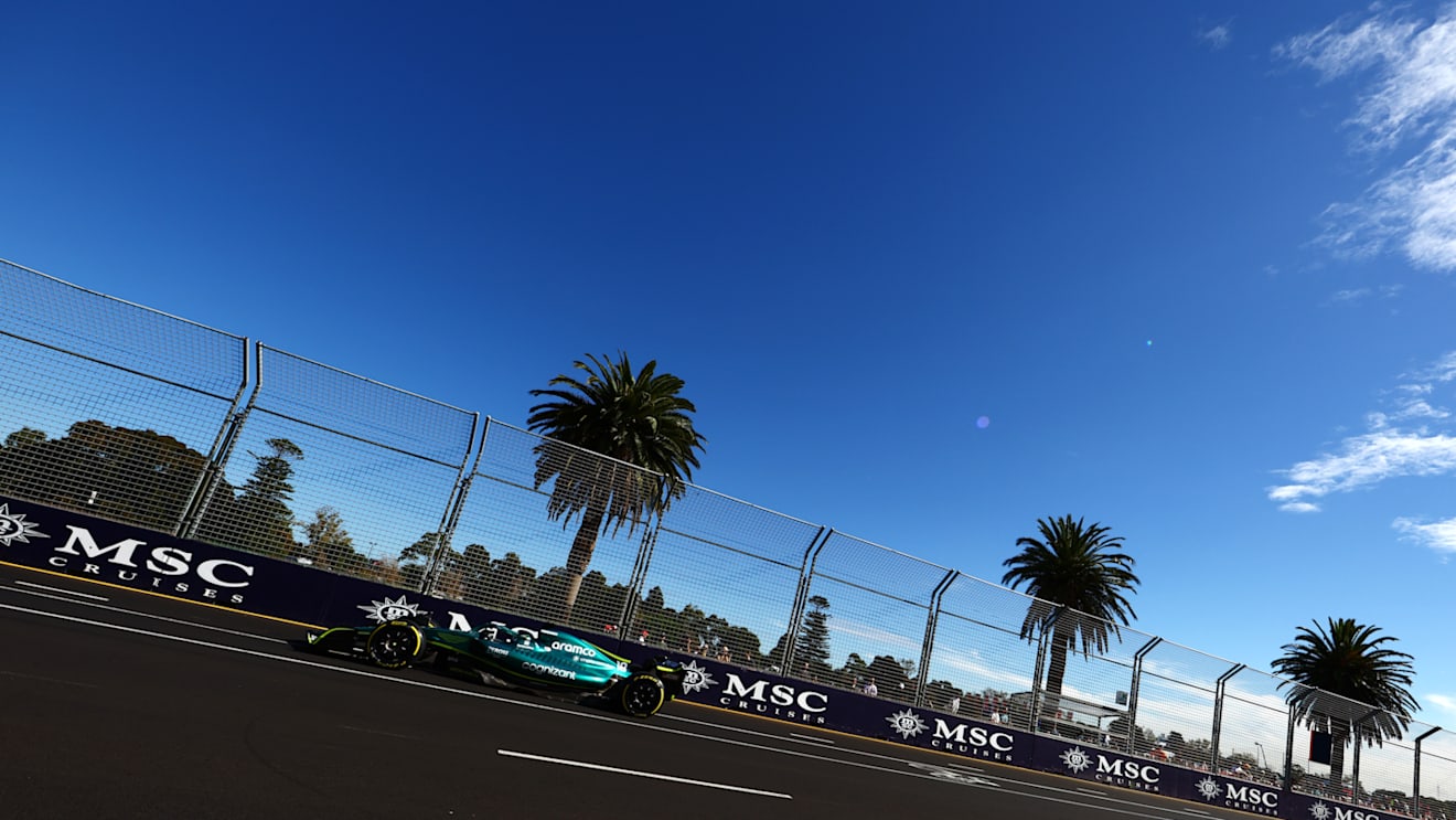 MELBOURNE, AUSTRALIA - APRIL 08: Lance Stroll of Canada driving the (18) Aston Martin AMR22 Mercedes on track during practice ahead of the F1 Grand Prix of Australia at Melbourne Grand Prix Circuit on April 08, 2022 in Melbourne, Australia. (Photo by Mark Thompson/Getty Images)