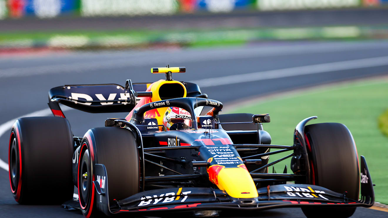 MELBOURNE, AUSTRALIA - APRIL 09: Sergio Perez of Mexico and Red Bull Racing during qualifying ahead of the F1 Grand Prix of Australia at Melbourne Grand Prix Circuit on April 09, 2022 in Melbourne, Australia. (Photo by Peter Fox/Getty Images)