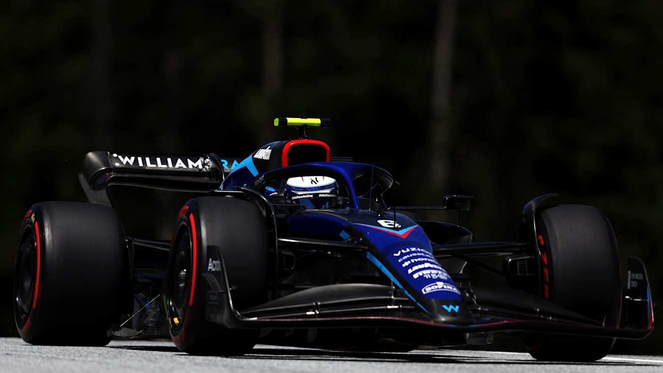 SPIELBERG, AUSTRIA - JULY 08: Nicholas Latifi of Canada driving the (6) Williams FW44 Mercedes on track during practice ahead of the F1 Grand Prix of Austria at Red Bull Ring on July 08, 2022 in Spielberg, Austria. (Photo by Bryn Lennon/Getty Images)