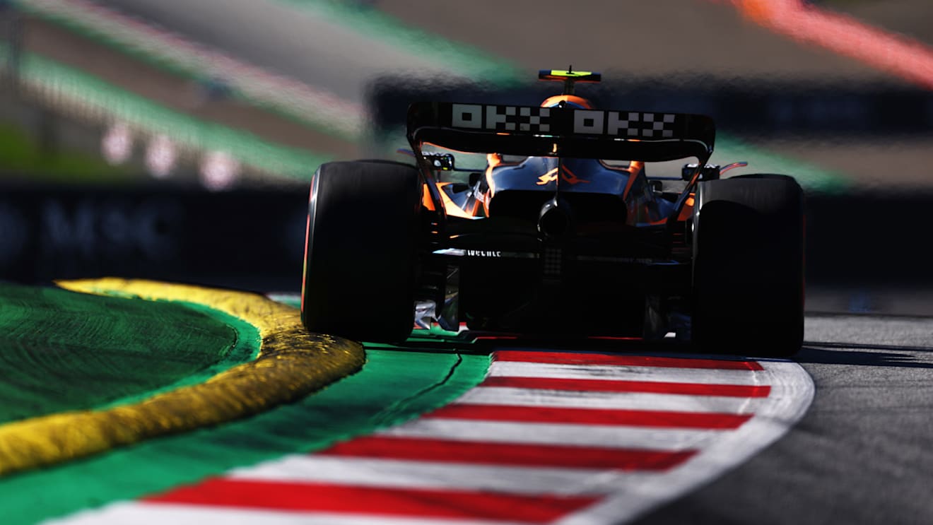 SPIELBERG, AUSTRIA - JULY 08: Lando Norris of Great Britain driving the (4) McLaren MCL36 Mercedes on track during qualifying ahead of the F1 Grand Prix of Austria at Red Bull Ring on July 08, 2022 in Spielberg, Austria. (Photo by Lars Baron - Formula 1/Formula 1 via Getty Images)