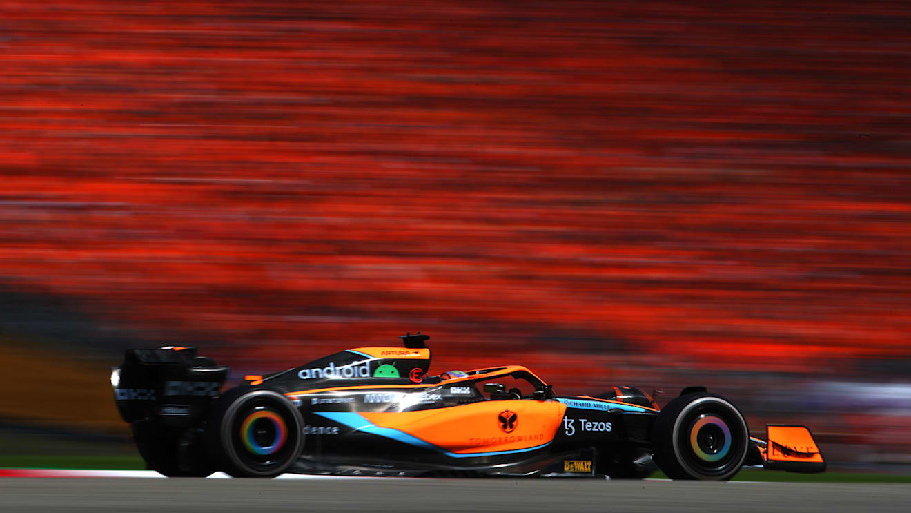 SPIELBERG, AUSTRIA - JULY 10: Daniel Ricciardo of Australia driving the (3) McLaren MCL36 Mercedes on track during the F1 Grand Prix of Austria at Red Bull Ring on July 10, 2022 in Spielberg, Austria. (Photo by Joe Portlock - Formula 1/Formula 1 via Getty Images)