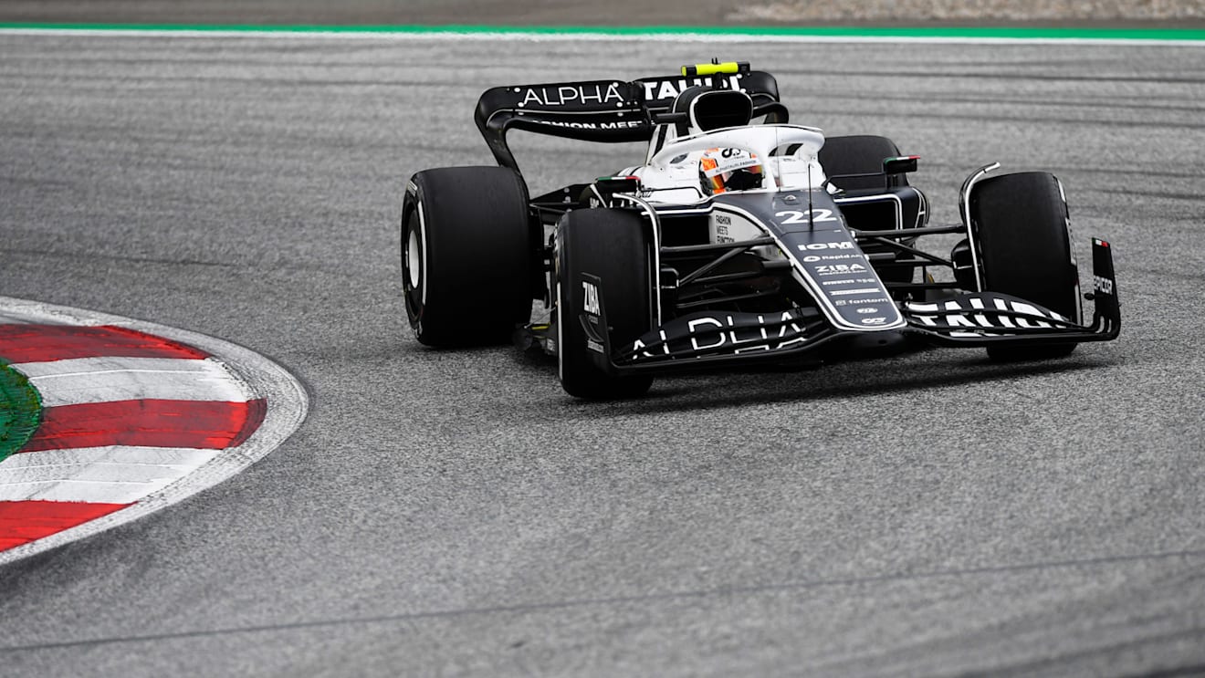 SPIELBERG, AUSTRIA - JULY 10: Yuki Tsunoda of Japan driving the (22) Scuderia AlphaTauri AT03 on track during the F1 Grand Prix of Austria at Red Bull Ring on July 10, 2022 in Spielberg, Austria. (Photo by Rudy Carezzevoli - Formula 1/Formula 1 via Getty Images)