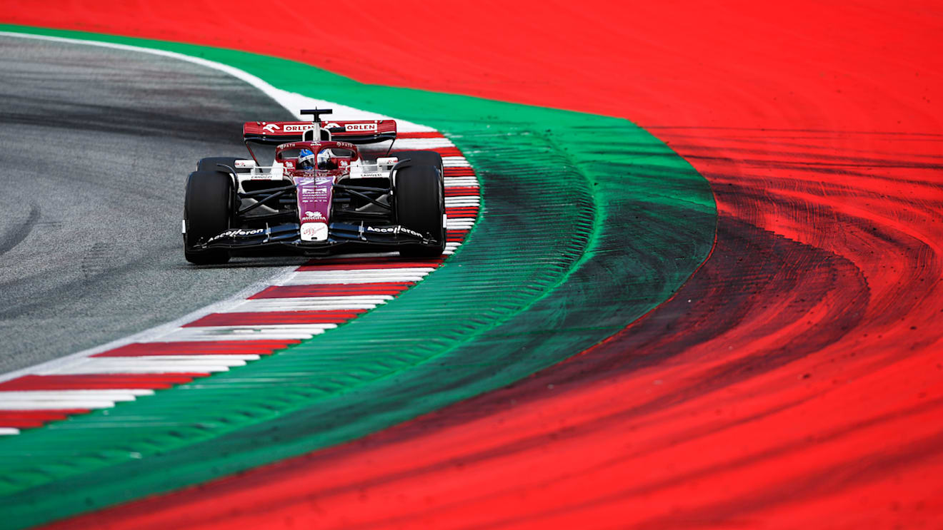 SPIELBERG, AUSTRIA - JULY 10: Valtteri Bottas of Finland driving the (77) Alfa Romeo F1 C42 Ferrari on track during the F1 Grand Prix of Austria at Red Bull Ring on July 10, 2022 in Spielberg, Austria. (Photo by Rudy Carezzevoli - Formula 1/Formula 1 via Getty Images)