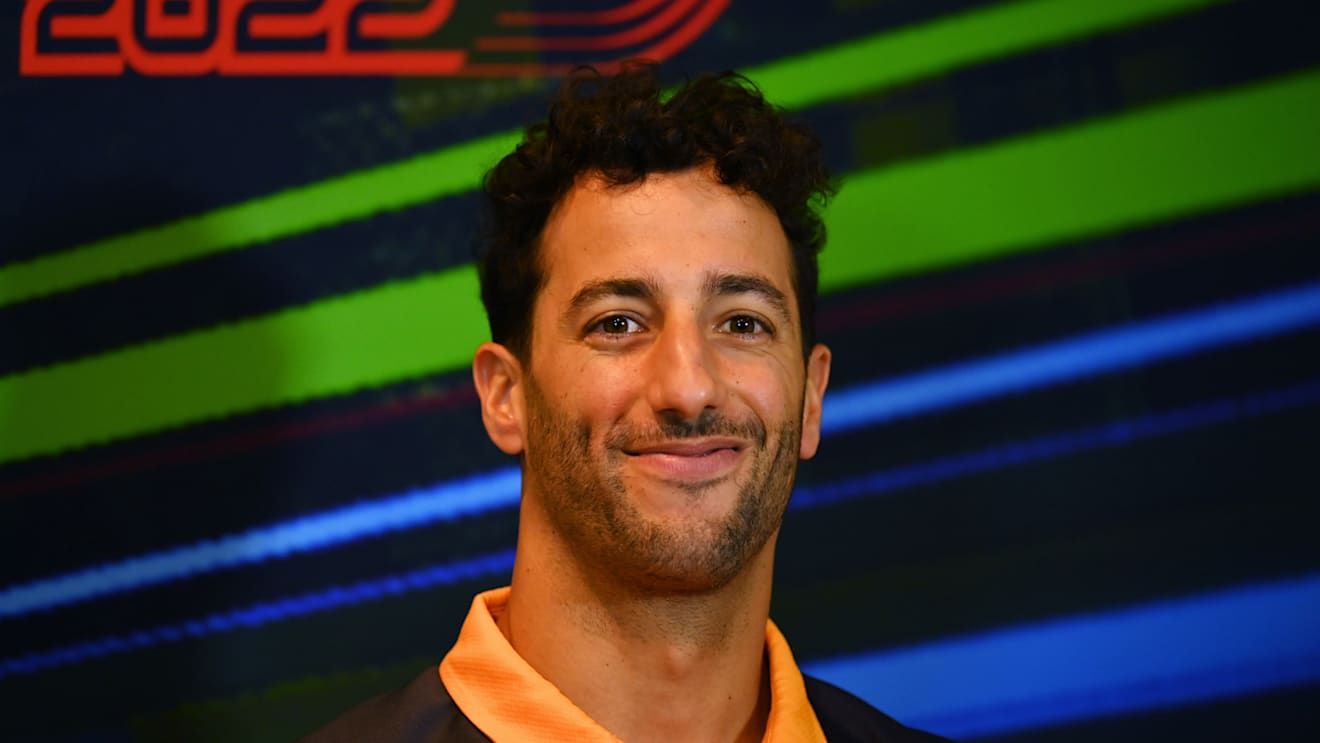 BAKU, AZERBAIJAN - JUNE 10: Daniel Ricciardo of Australia and McLaren looks on in the Drivers Press Conference prior to practice ahead of the F1 Grand Prix of Azerbaijan at Baku City Circuit on June 10, 2022 in Baku, Azerbaijan. (Photo by Dan Mullan/Getty Images)