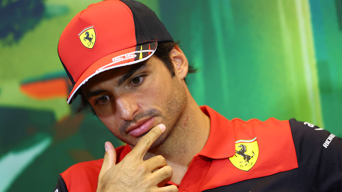 BAKU, AZERBAIJAN - JUNE 10: Carlos Sainz of Spain and Ferrari looks on in the Drivers Press Conference prior to practice ahead of the F1 Grand Prix of Azerbaijan at Baku City Circuit on June 10, 2022 in Baku, Azerbaijan. (Photo by Clive Rose/Getty Images)