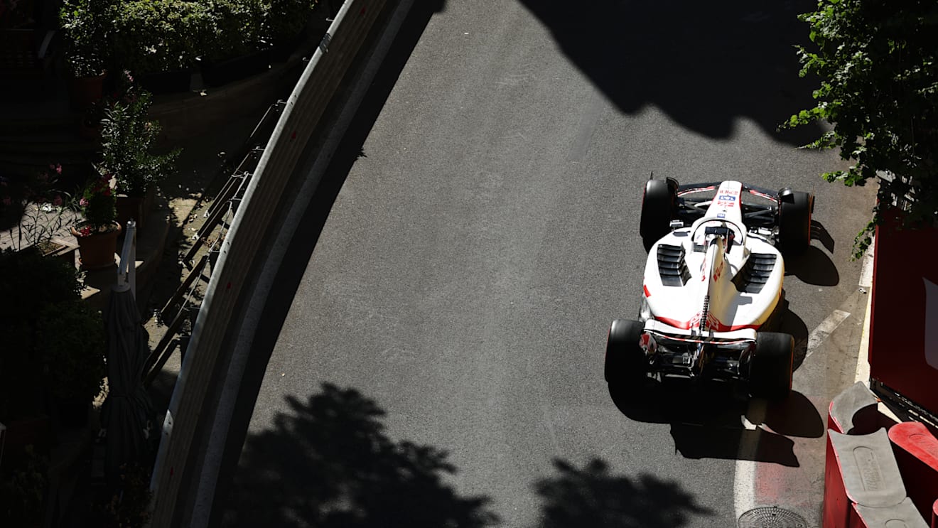 BAKU, AZERBAIJAN - JUNE 10: Kevin Magnussen of Denmark driving the (20) Haas F1 VF-22 Ferrari on track during practice ahead of the F1 Grand Prix of Azerbaijan at Baku City Circuit on June 10, 2022 in Baku, Azerbaijan. (Photo by Bryn Lennon - Formula 1/Formula 1 via Getty Images)