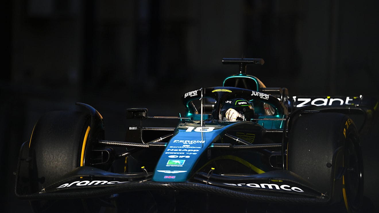 BAKU, AZERBAIJAN - JUNE 10: Lance Stroll of Canada driving the (18) Aston Martin AMR22 Mercedes on track during practice ahead of the F1 Grand Prix of Azerbaijan at Baku City Circuit on June 10, 2022 in Baku, Azerbaijan. (Photo by Dan Mullan/Getty Images)