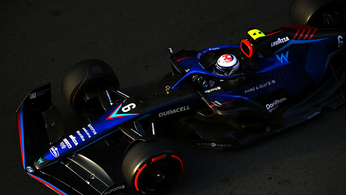 BAKU, AZERBAIJAN - JUNE 10: Nicholas Latifi of Canada driving the (6) Williams FW44 Mercedes on track during practice ahead of the F1 Grand Prix of Azerbaijan at Baku City Circuit on June 10, 2022 in Baku, Azerbaijan. (Photo by Dan Mullan/Getty Images)