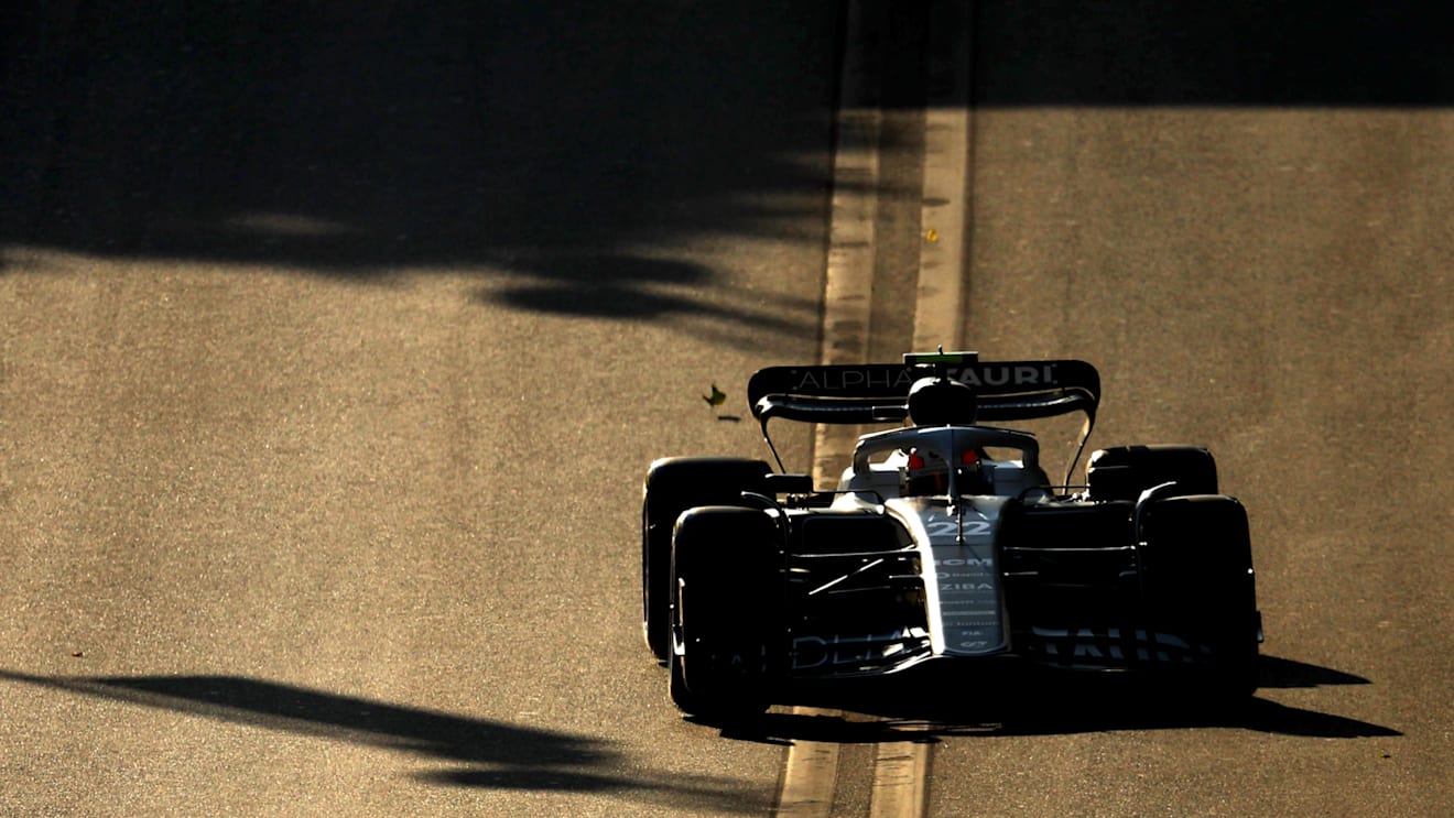BAKU, AZERBAIJAN - JUNE 10: Yuki Tsunoda of Japan driving the (22) Scuderia AlphaTauri AT03 on track during practice ahead of the F1 Grand Prix of Azerbaijan at Baku City Circuit on June 10, 2022 in Baku, Azerbaijan. (Photo by Clive Rose/Getty Images)